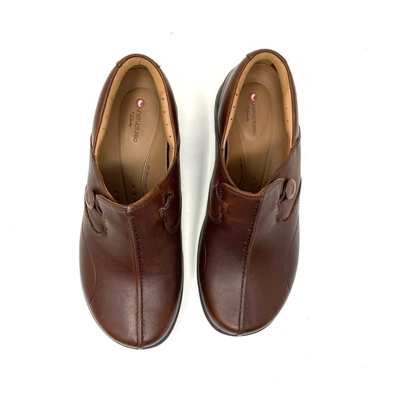 Clarks Un Loop2 Walk casual shoes in Dark Tan leather NARROW - Picture 4 of 8